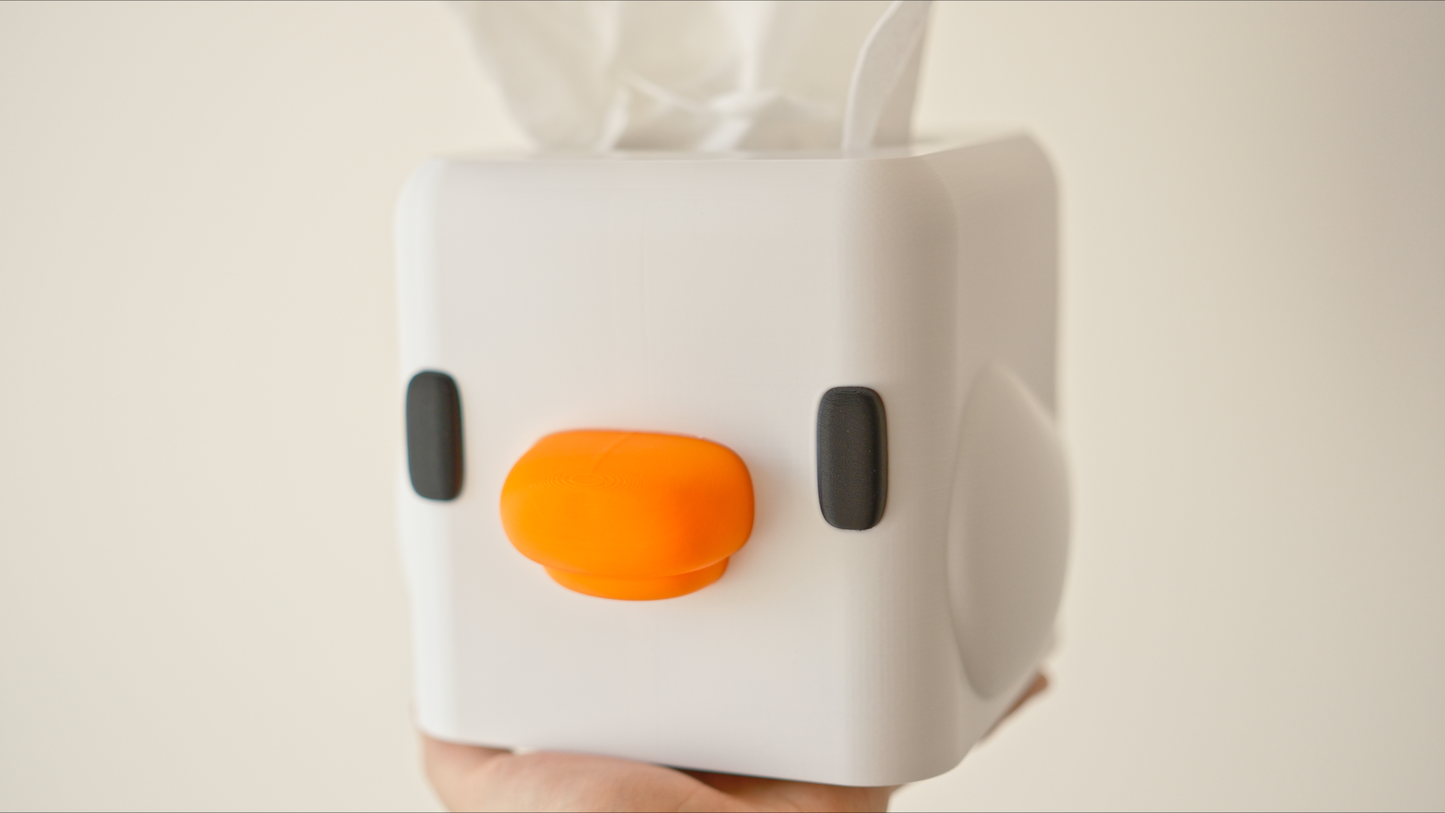 Duck Tissue Box Cover, Bird Watcher Office Decor, Animal Lover Square Facial Tissue Napkin Box Sleeve Casing, Kid's Room Quirky Decoration