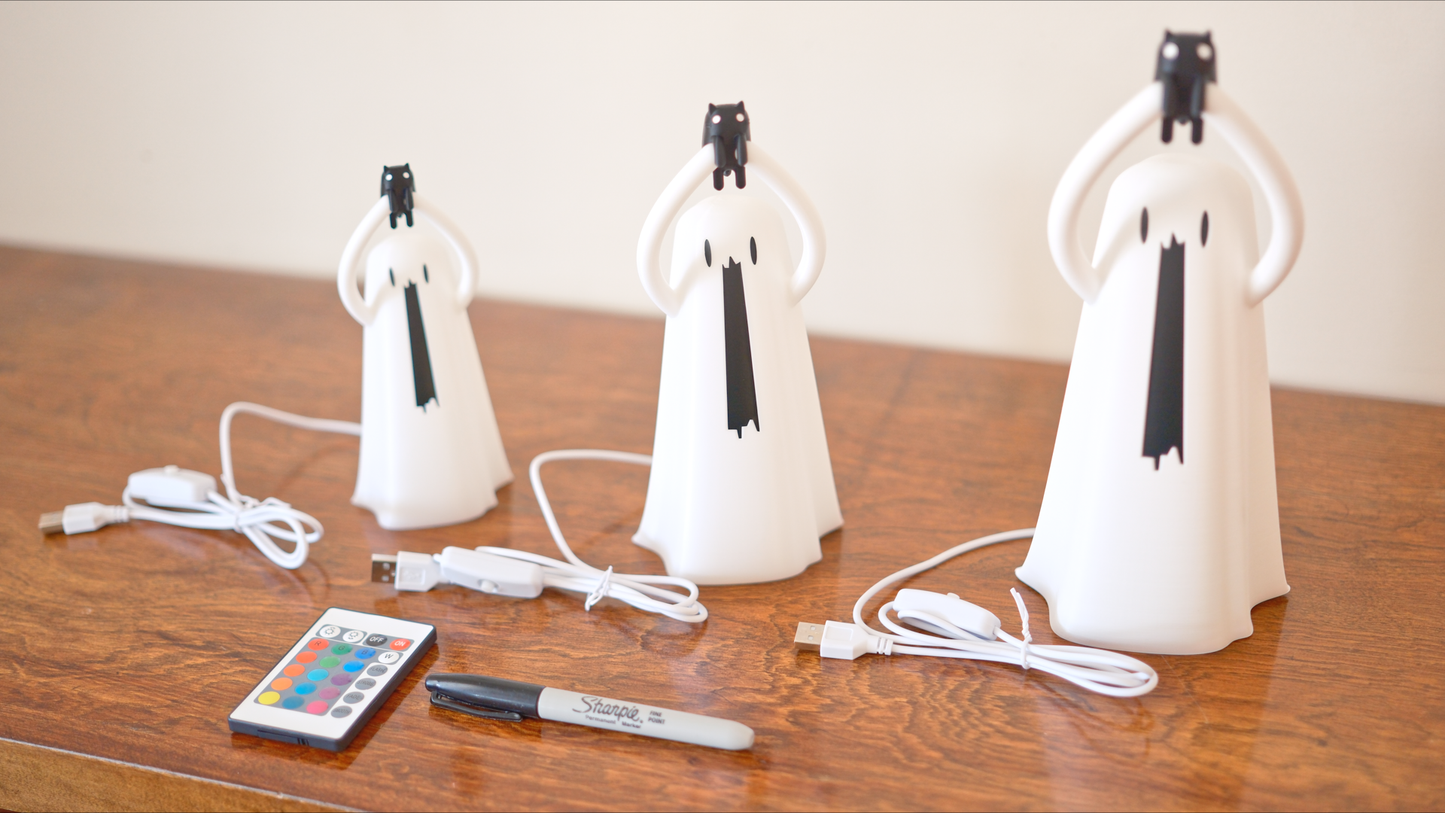 Ghost Holding a Kitty USB Lamp