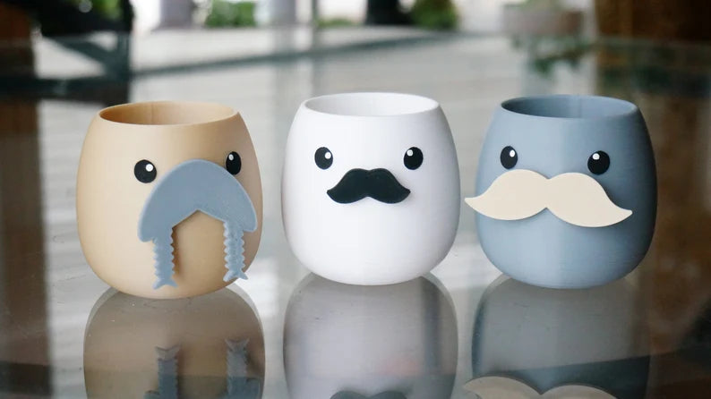 Mustache Planter & Pen Holder