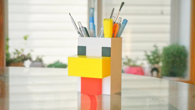 Minecraft Chicken Planter & Pen Holder
