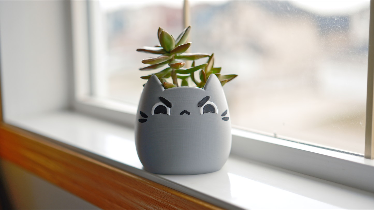Angry Cat Planter & Pen Holder