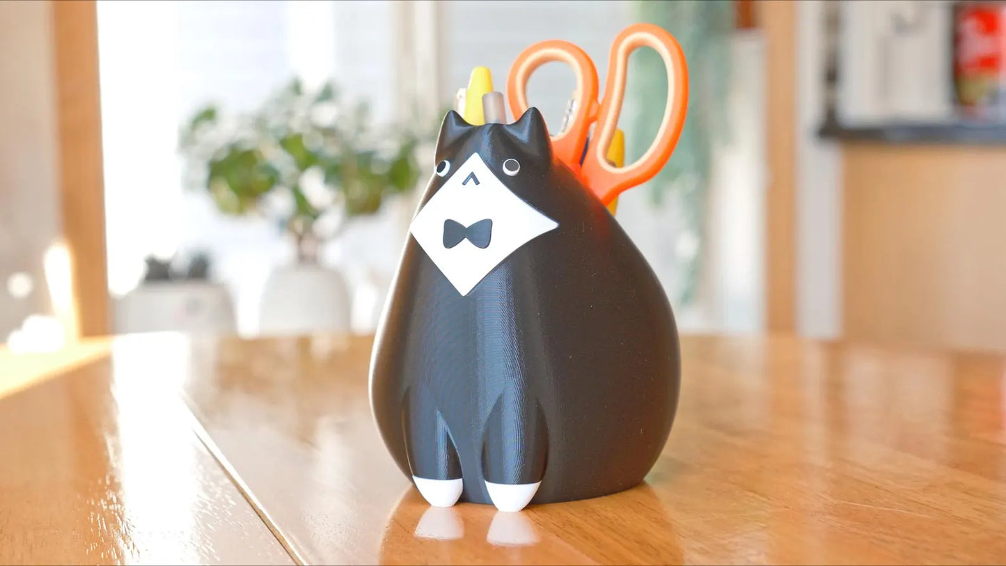 Tuxedo Cat Planter & Pencil Holder