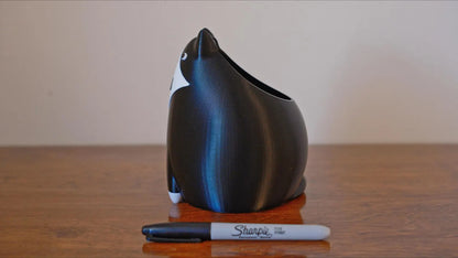 Tuxedo Cat Planter & Pencil Holder