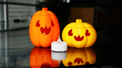 Pumpkin Jack-O-Lantern Decoration & Tea Light