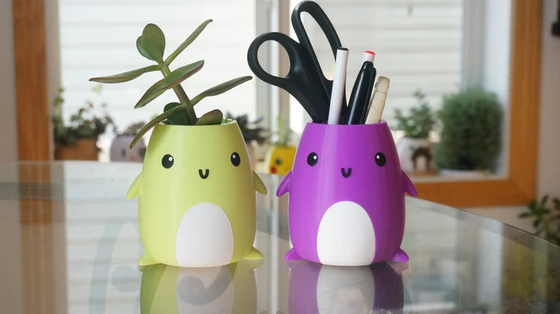 White Belly Planter & Pen Holder