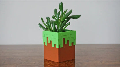 Minecraft Dirt Block Planter & Pen Holder