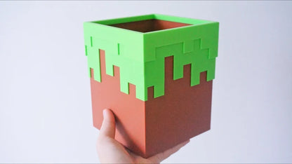 Minecraft Dirt Block Planter & Pen Holder
