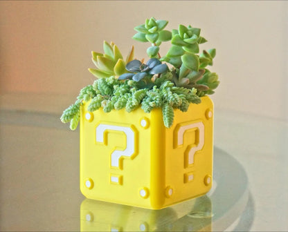 Super Mario Question Mark Block Planter & Pen Holder