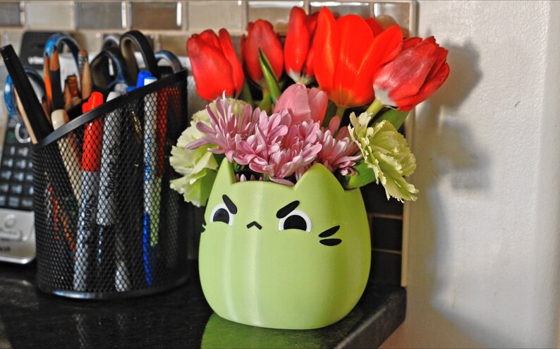 Angry Cat Planter & Pen Holder