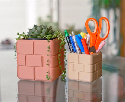 Brick Block Planter & Pen Holder