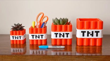 Minecraft TNT Block Planter & Pen Holder