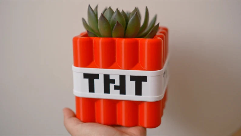 Minecraft TNT Block Planter & Pen Holder