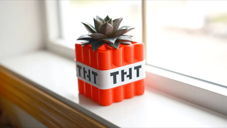 Minecraft TNT Block Planter & Pen Holder