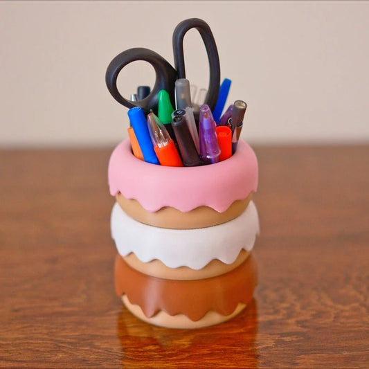 Stacked Glazed Donut Planter & Pen Holder