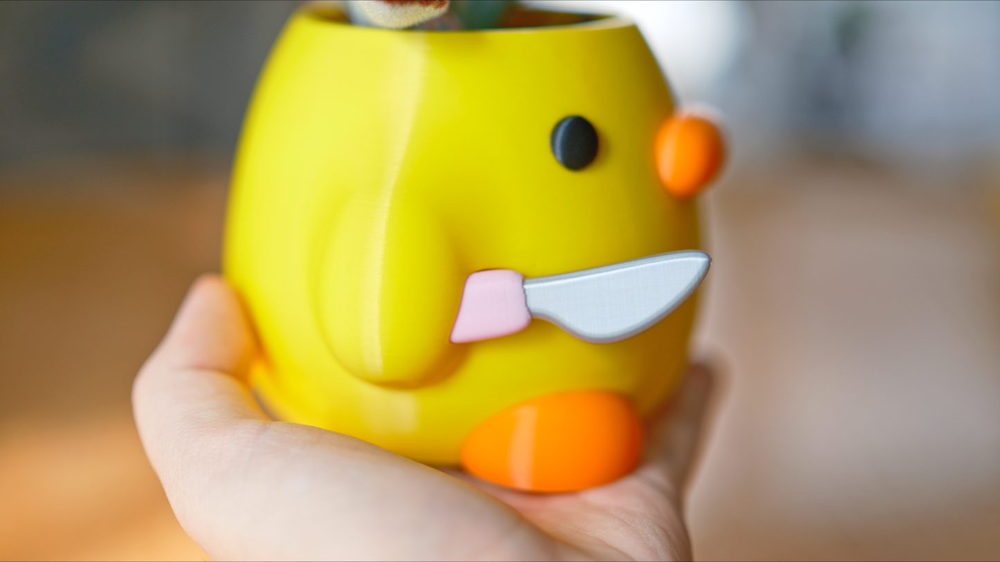Knife Duck Meme Planter & Pencil Holder