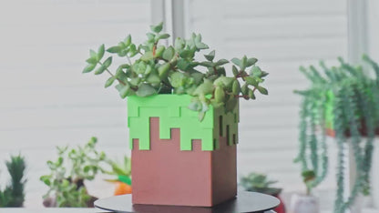 Minecraft Dirt Block Planter & Pen Holder