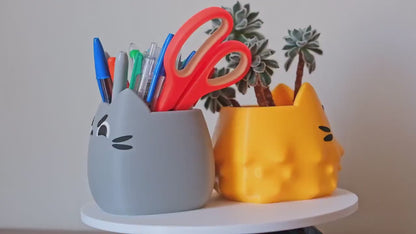 Angry Cat Planter & Pen Holder
