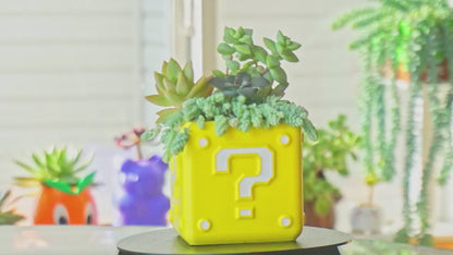Super Mario Question Mark Block Planter & Pen Holder
